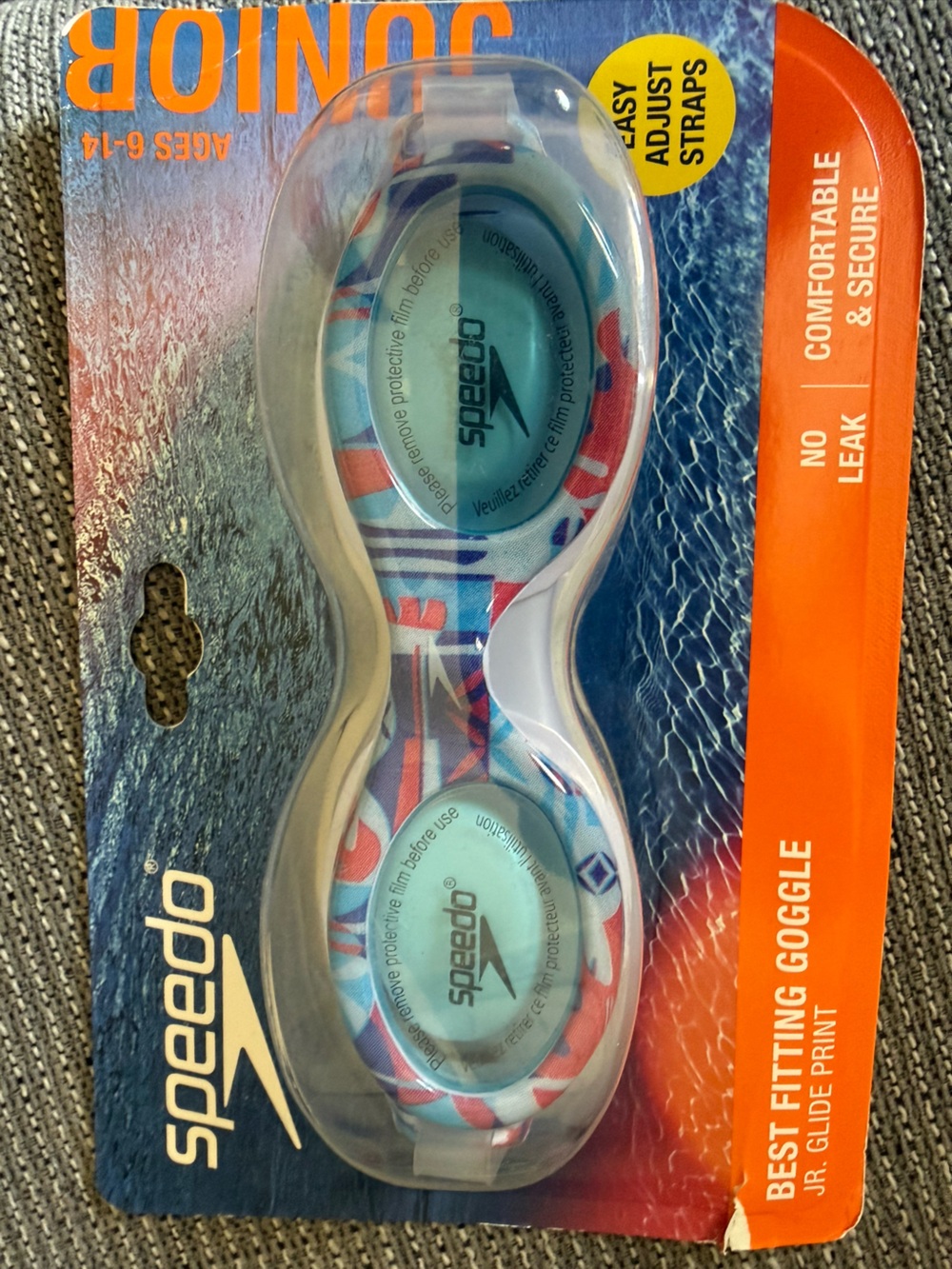 Speedo Blue & Orange Junior Swim Goggles